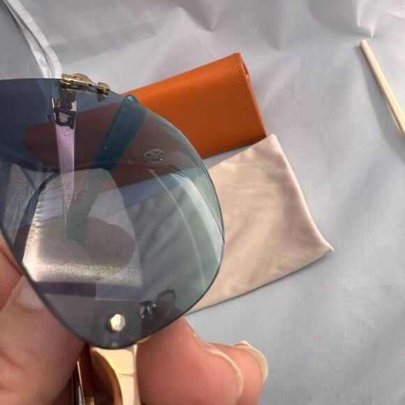 Tory Burch Sunglasses Butterfly Rimless Green ty6030 106 45 61 12 135  w/case - Picture 9 of 16